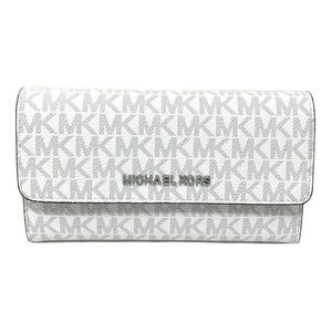 NWOT - MICHAEL KORS JST Large Trifold Wallet in Signature Bright White